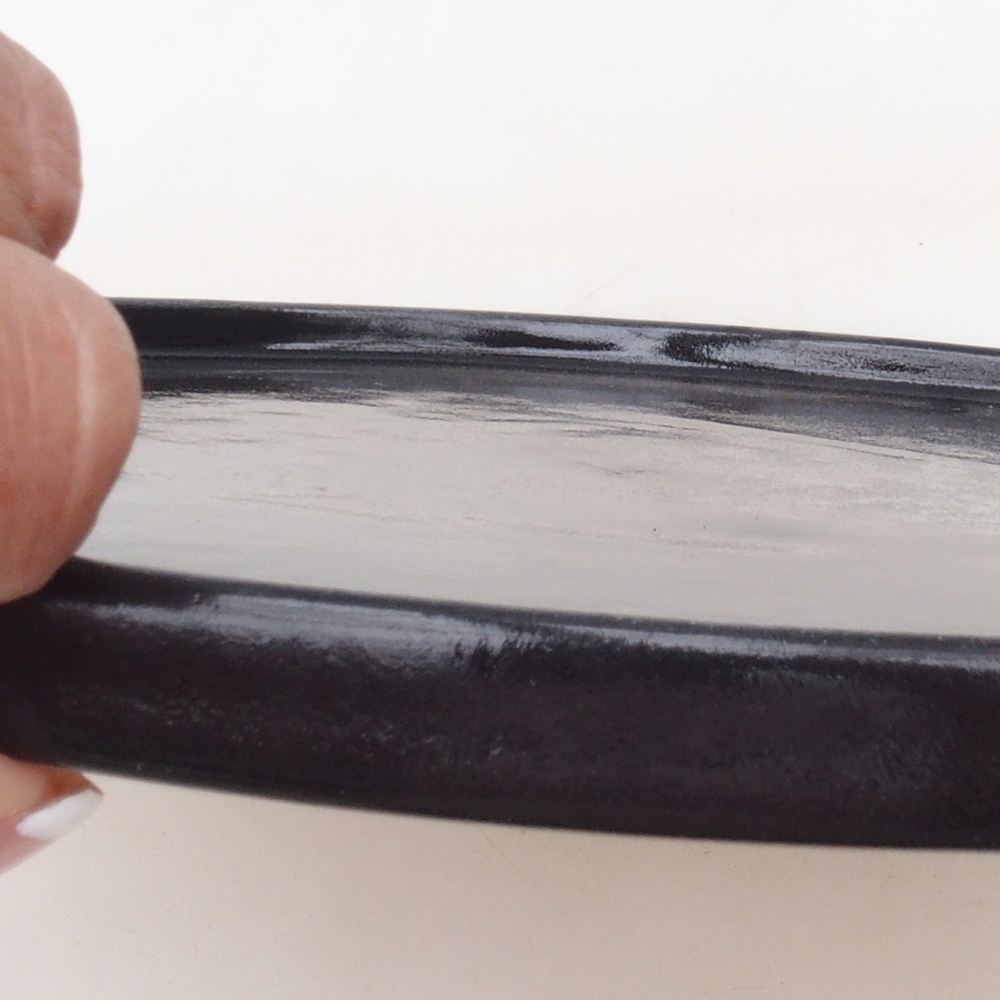 Console ronde pour bonsaïs D7-M - 24,5 x 24,5 x 1 cm - noir