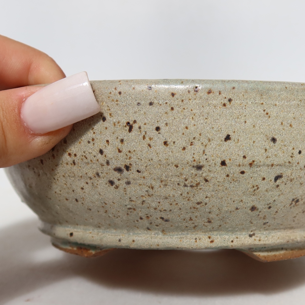 Bol à bonsaï en céramique 14,5 x 14,5 x 5,5 cm, couleur beige