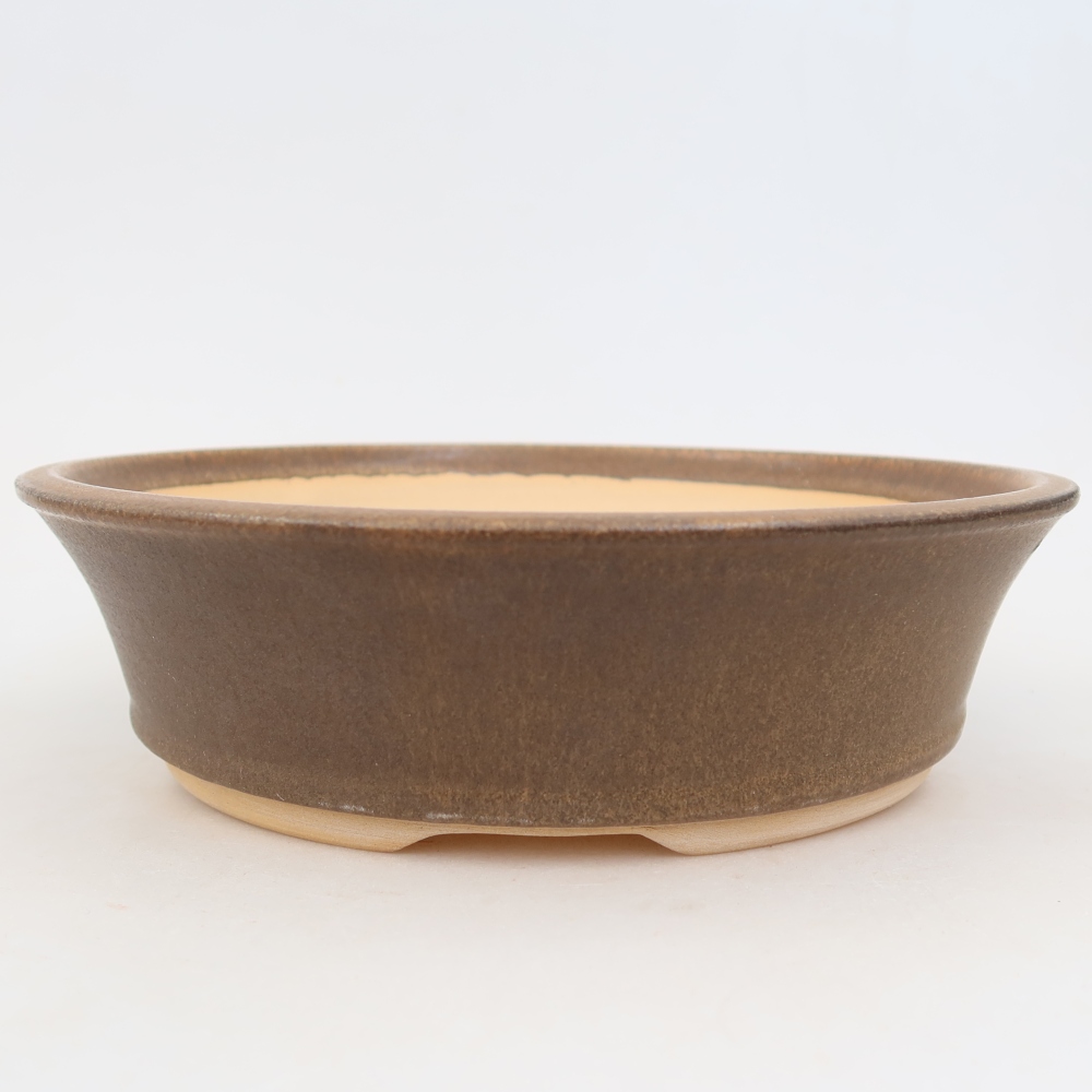 Pot à bonsaï en céramique 24 x 24 x 6,5 cm, couleur marron
