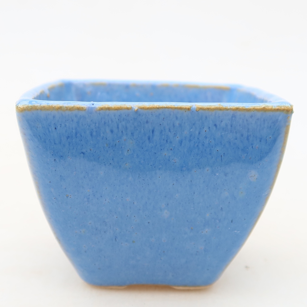 Bol à bonsaï en céramique 5,5 x 5,5 x 4,5 cm, couleur bleu