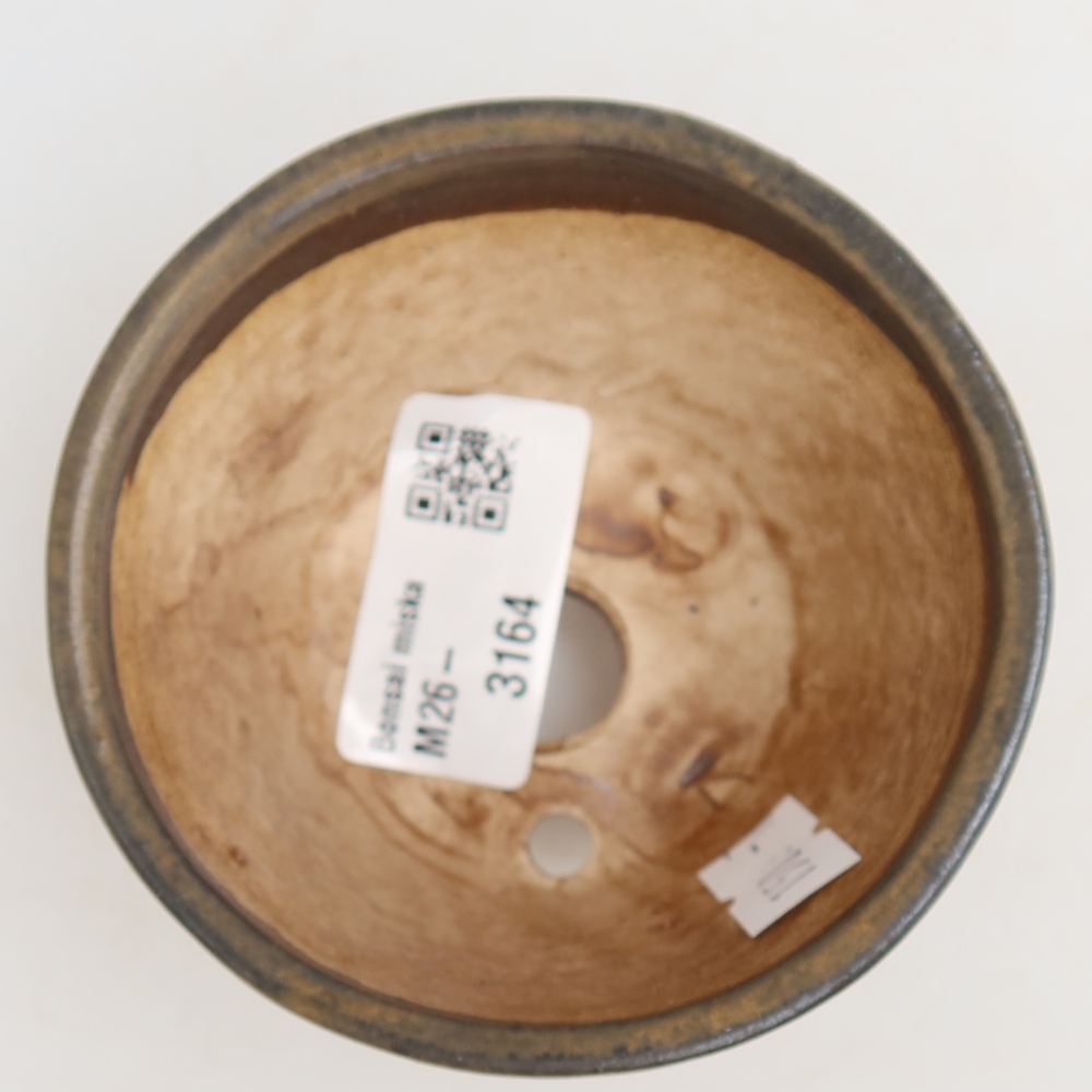 Pot à bonsaï en céramique 8,5 x 8,5 x 5 cm, couleur marron