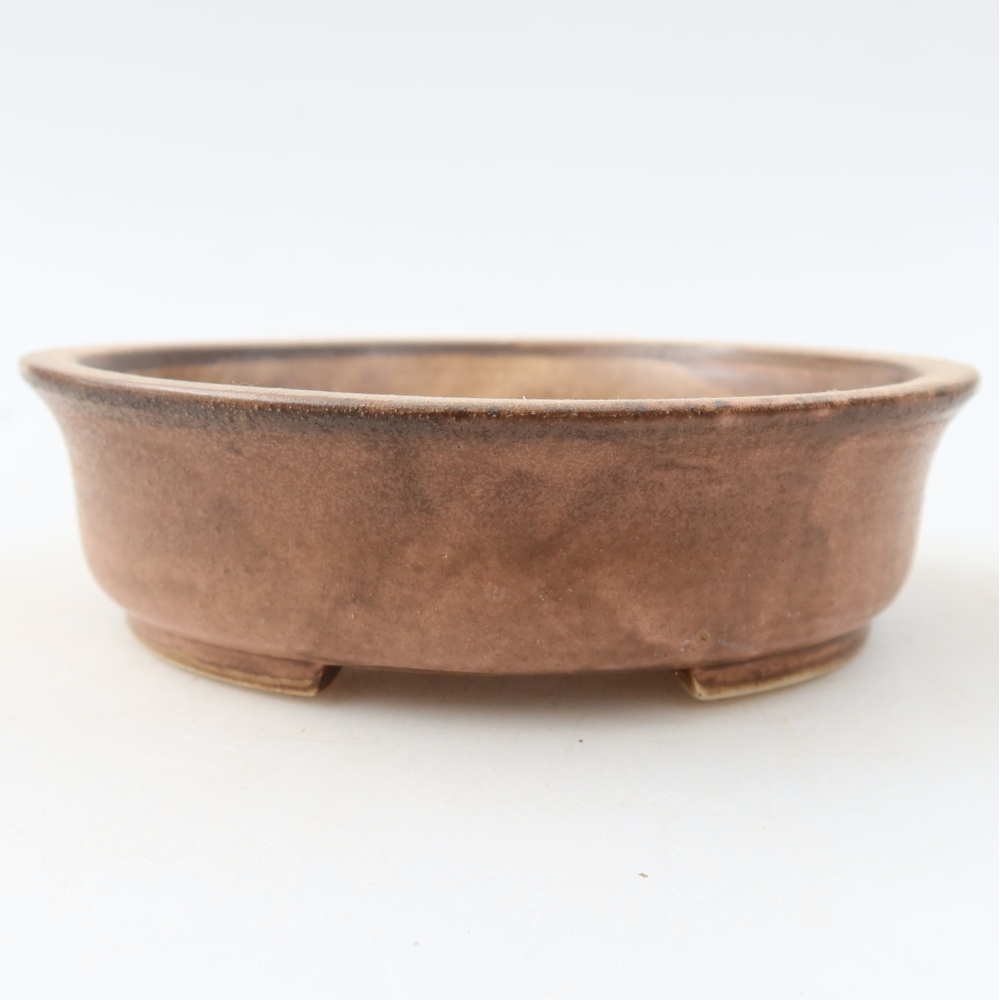 Pot à bonsaï en céramique 12,5 x 11,5 x 3,5 cm, couleur rose