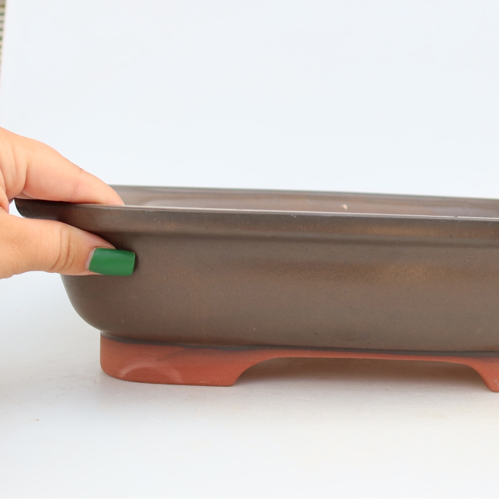 Bol en céramique  33,5 x 26 x 8 cm, couleur marron