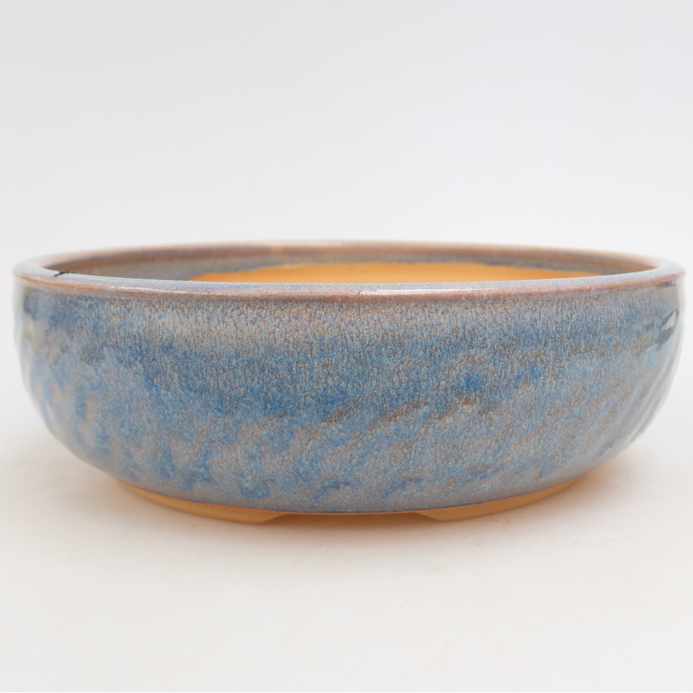 Bol à bonsaï en céramique 21,5 x 21,5 x 6,5 cm, couleur bleu