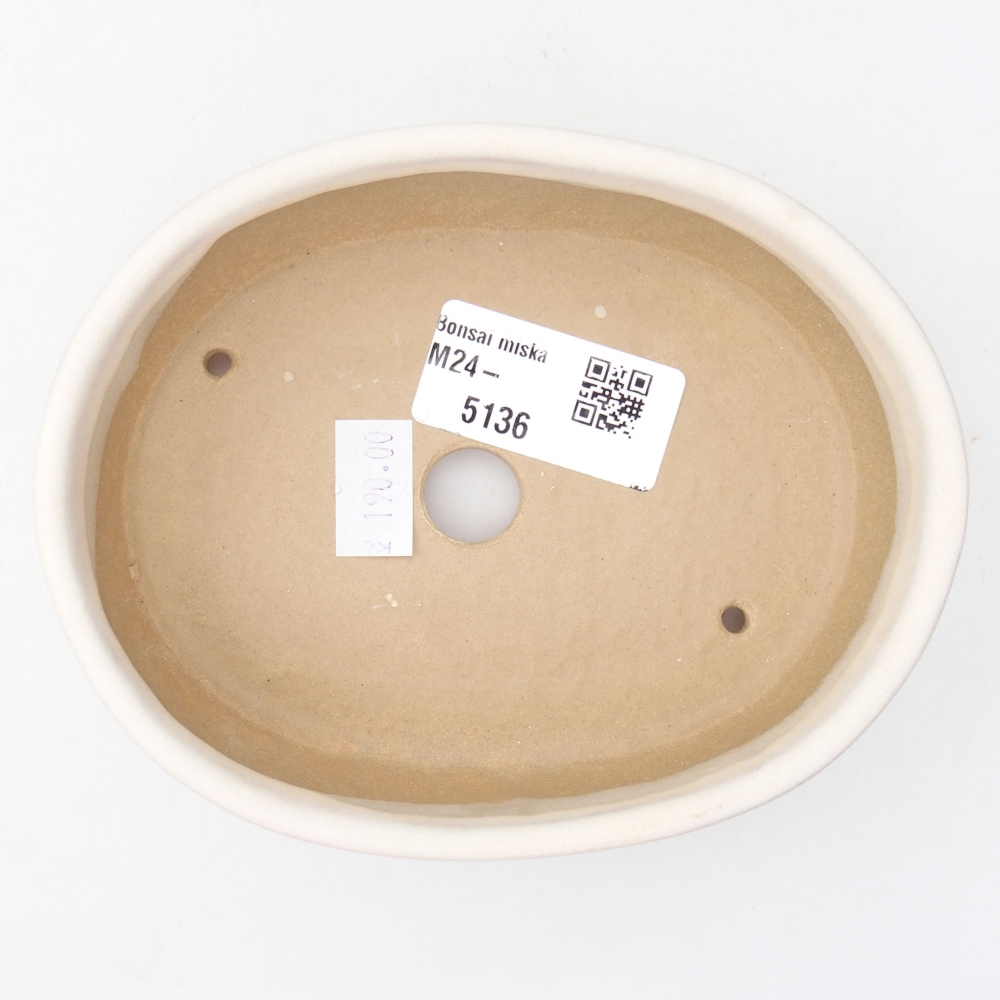 Bol à bonsaï en céramique 12,5 x 10 x 3,5 cm, couleur beige