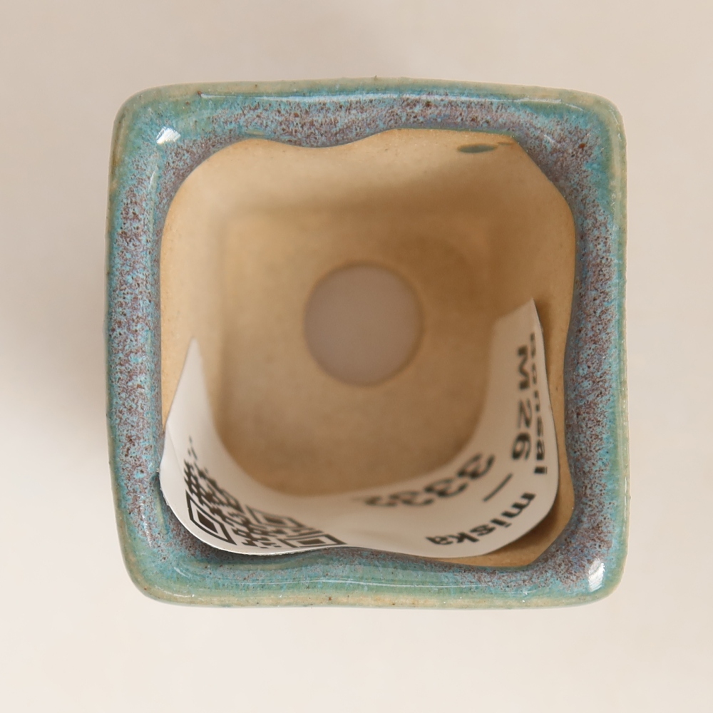 Pot à bonsaï en céramique 3 x 3 x 3,5 cm, couleur grise