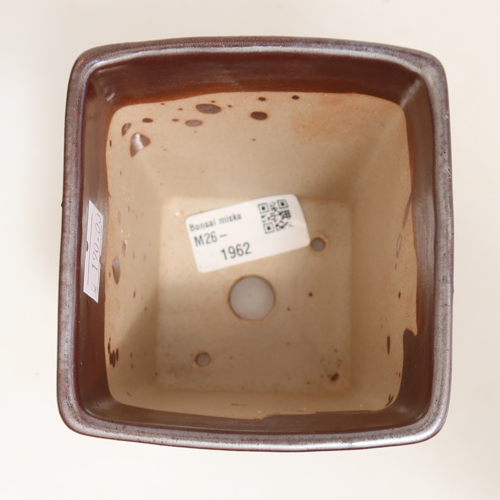 Pot à bonsaï en céramique 9 x 9 x 11 cm, couleur métallique