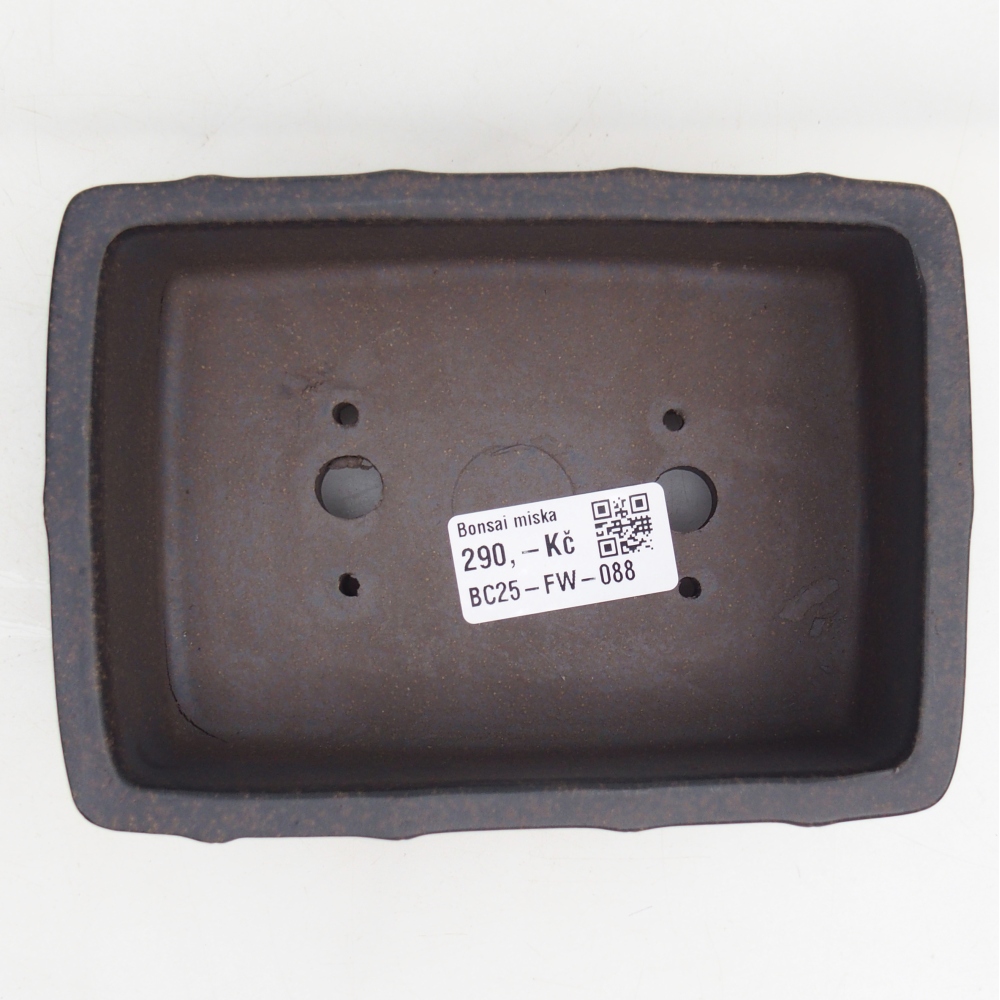 Bol à bonsaï en céramique 15 x 10,5 x 5 cm, couleur ocre brunâtre