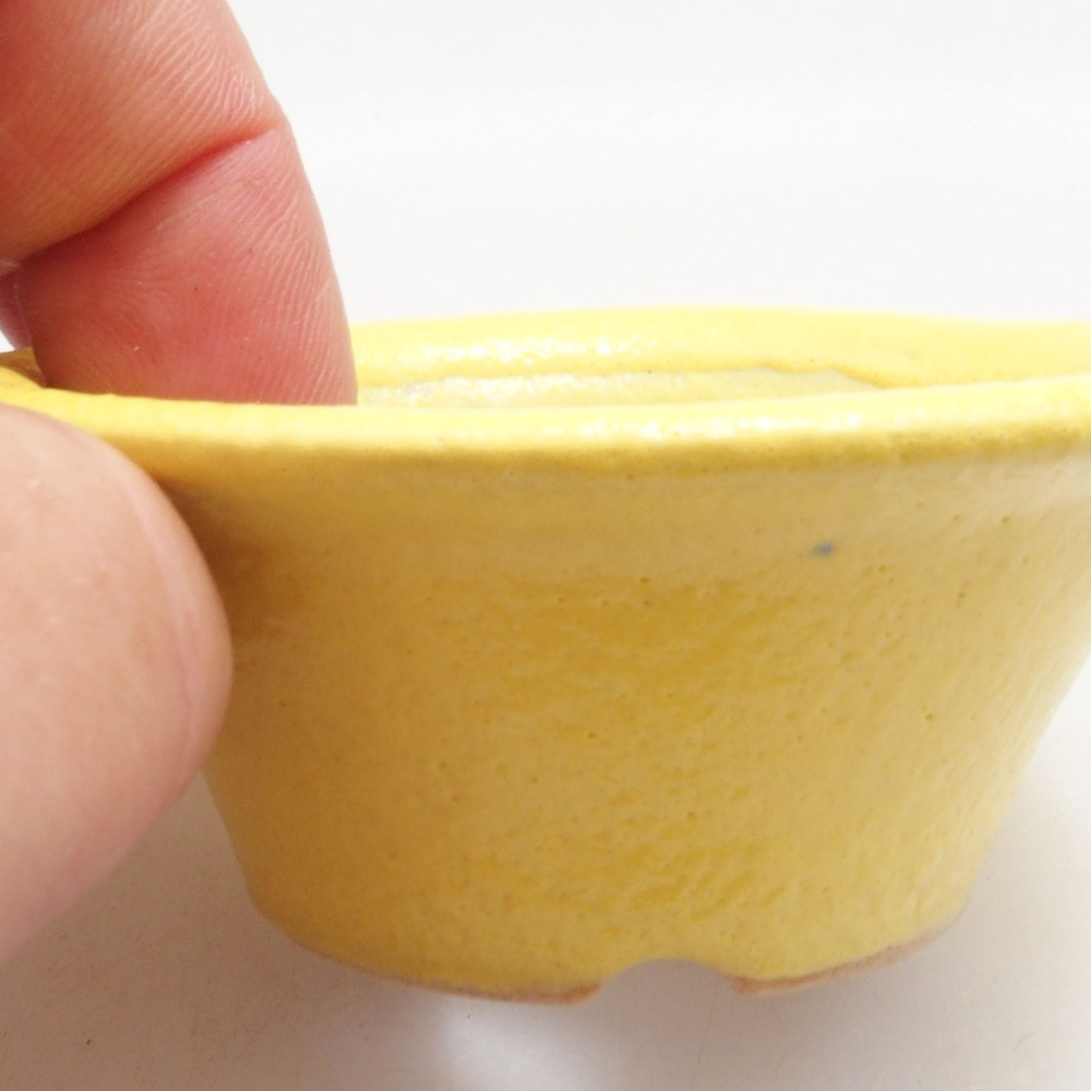 Bol à bonsaï en céramique 7 x 7 x 2,5 cm, jaune