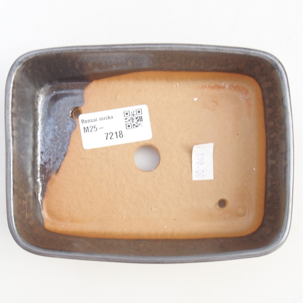 Bol bonsaï en céramique 14,5 x 10,5 x 4,5 cm, couleur métal