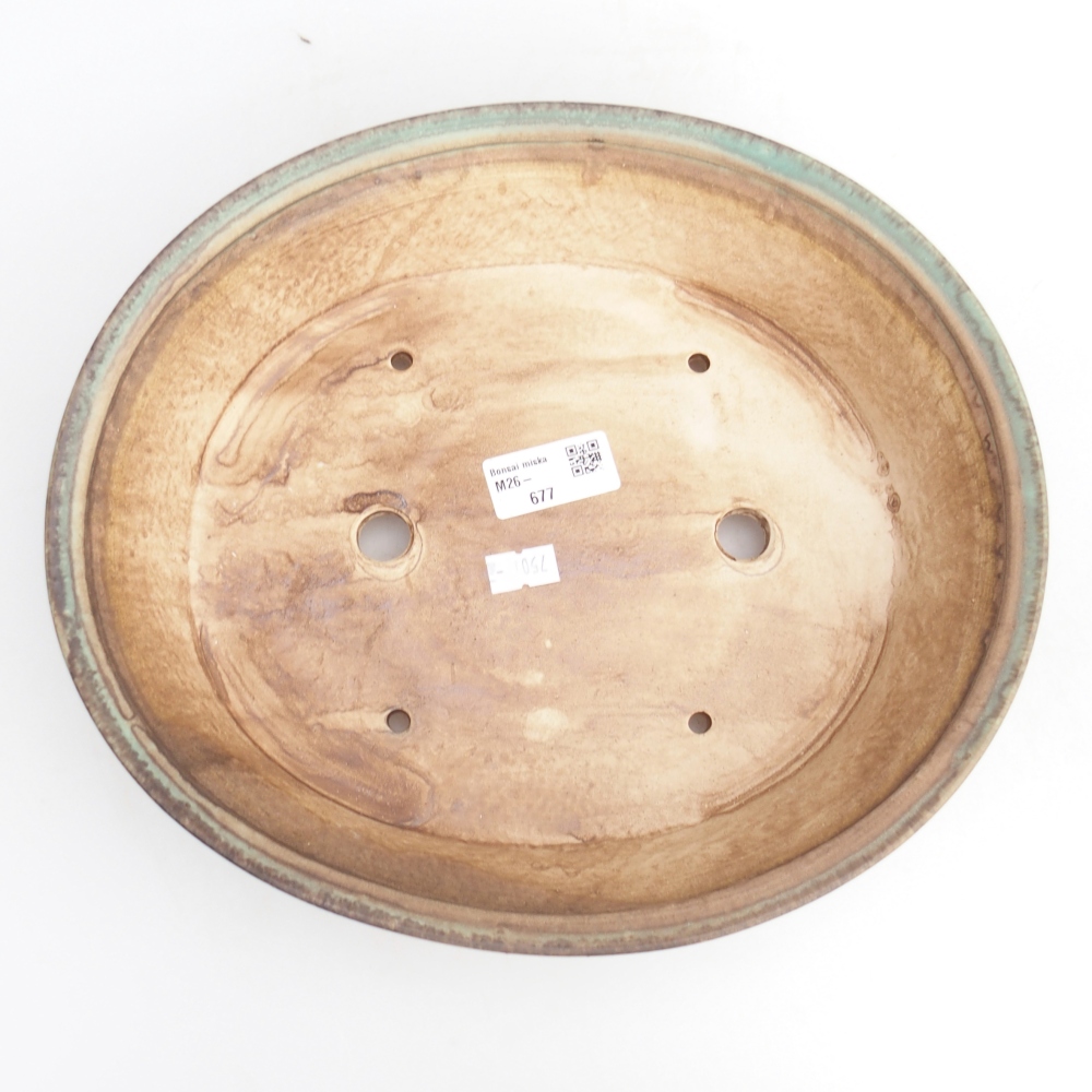 Bol à bonsaï en céramique 28 x 25 x 6 cm, vert