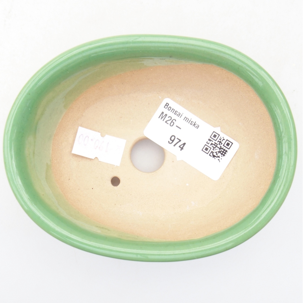 Bol à bonsaï en céramique 11 x 8,5 x 4 cm, vert