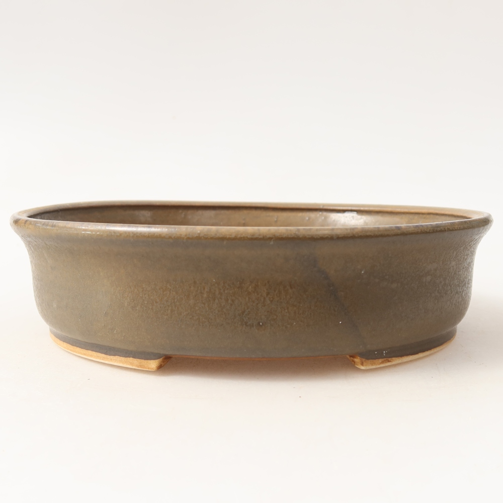 Bol à bonsaï en céramique 17,5 x 16 x 4,5 cm, brun