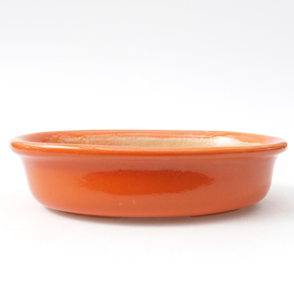 Bol à bonsaï en céramique 14,5 x 10,5 x 3,5 cm, orange