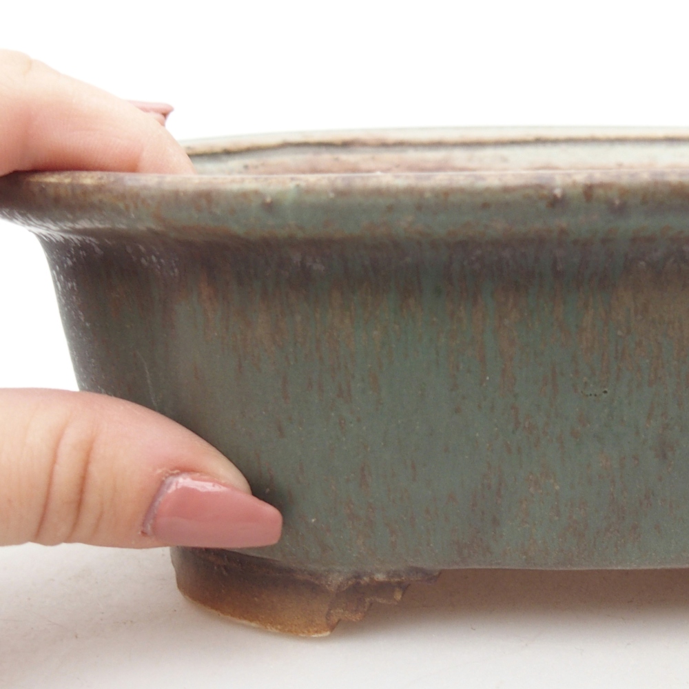 Bol à bonsaï en céramique 20 x 16,5 x 7 cm, vert