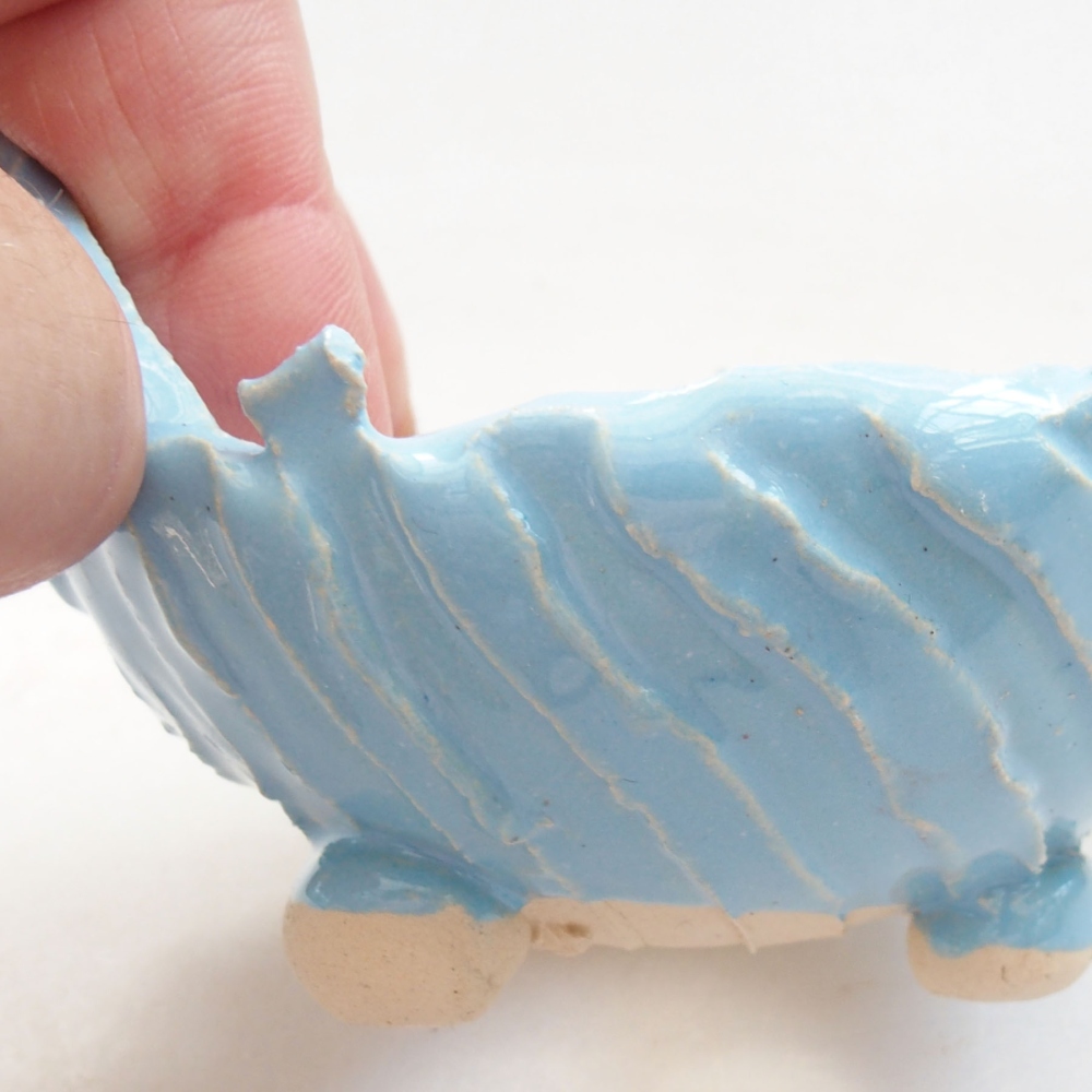 Coquille en céramique 7,5 x 7,5x 5 cm , couleur bleu