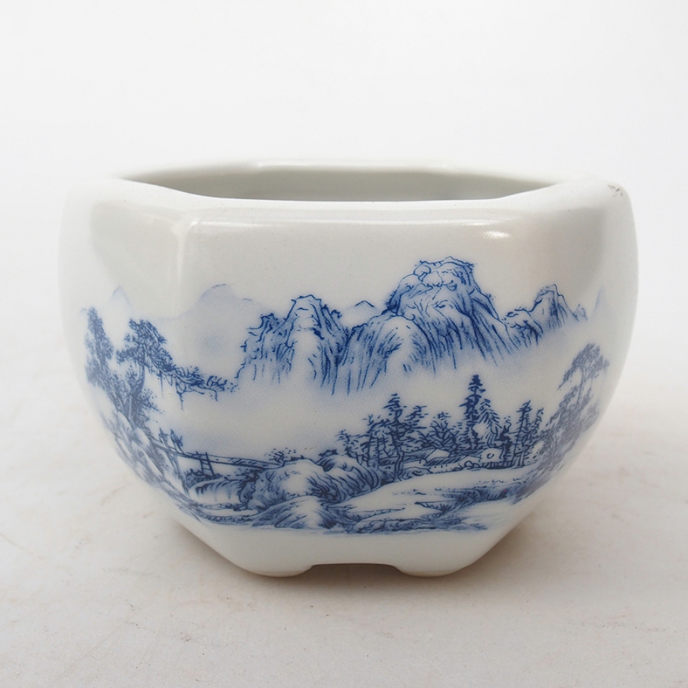 Bol à bonsaï en céramique 10 x 9 x 6 cm, couleur blanc