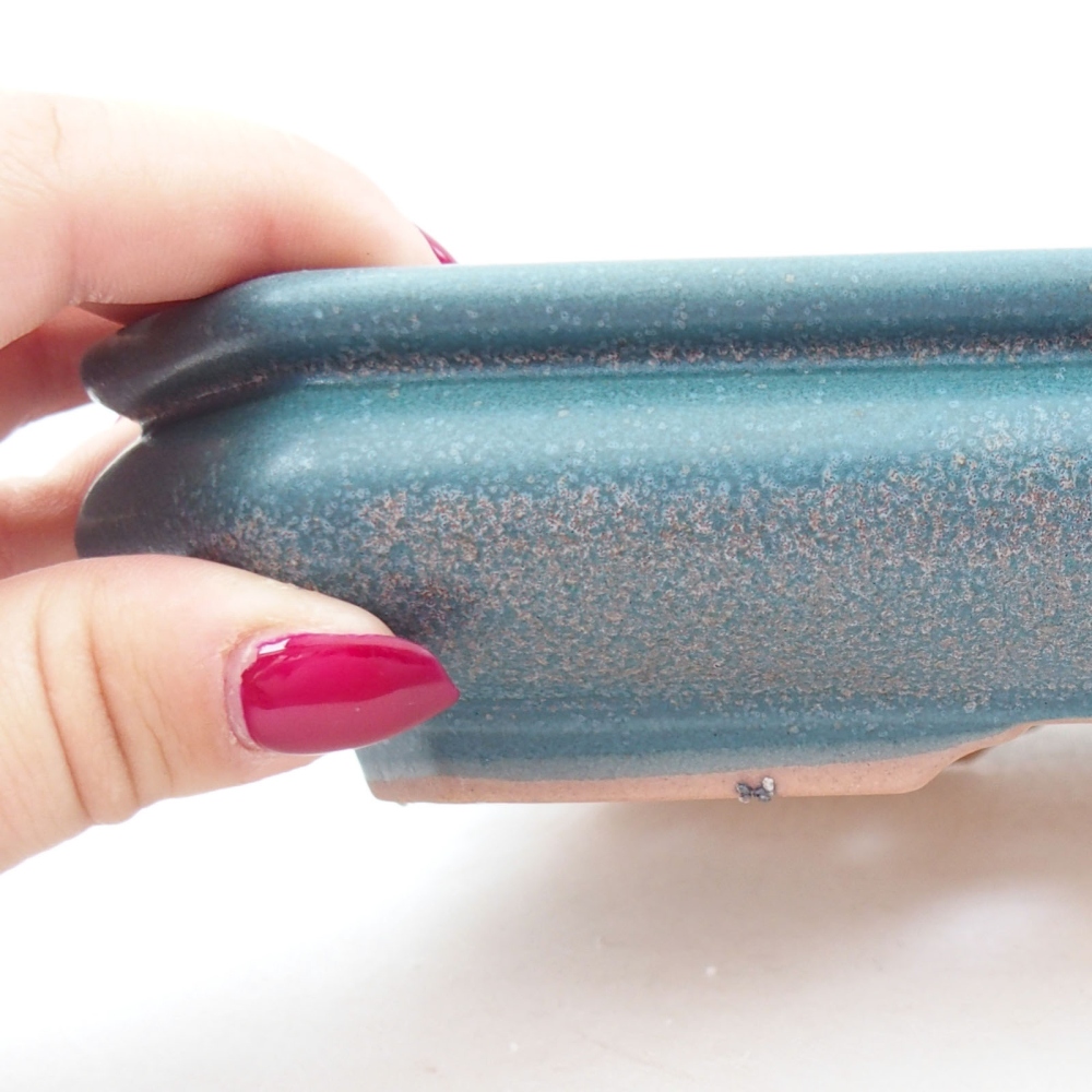 Bol à bonsaï en céramique 18,5 x 13,5 x 4 cm, couleur bleu