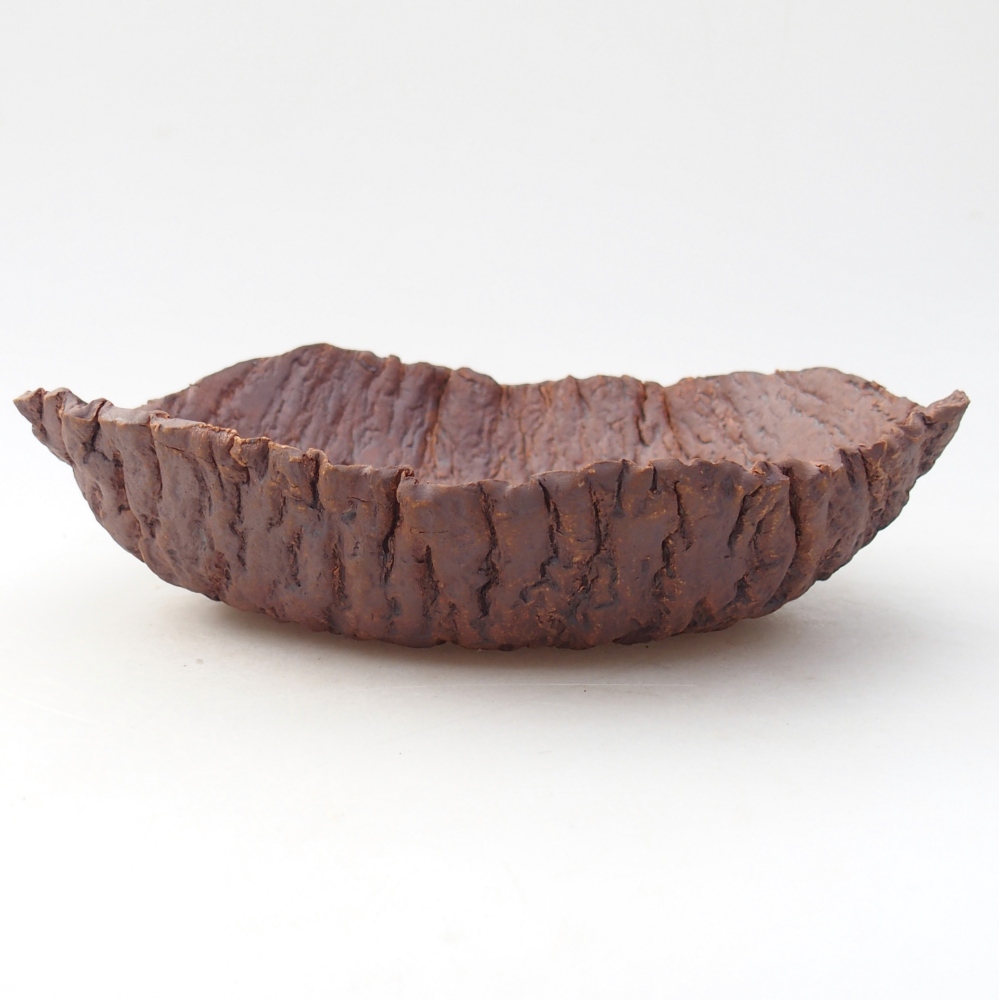 Coquille en céramique 22 x 22,5 x 6 cm , couleur marron