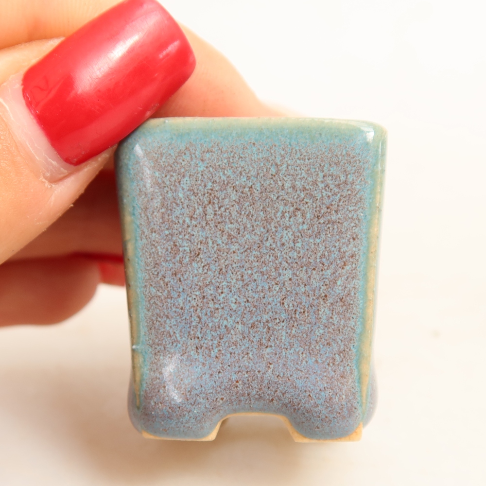 Pot à bonsaï en céramique 3 x 3 x 3,5 cm, couleur grise