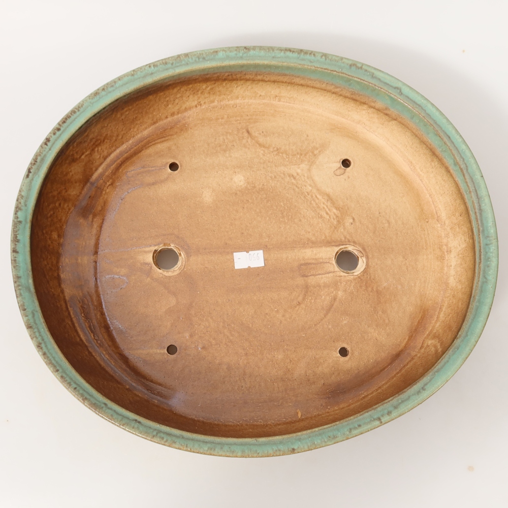 Bol à bonsaï en céramique 31,5 x 27,5 x 6 cm, vert