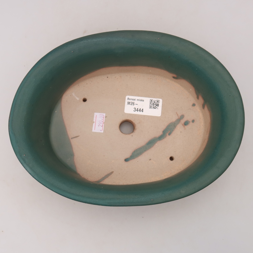 Pot à bonsaï en céramique 22,5 x 17,5 x 6,5 cm, couleur bleue