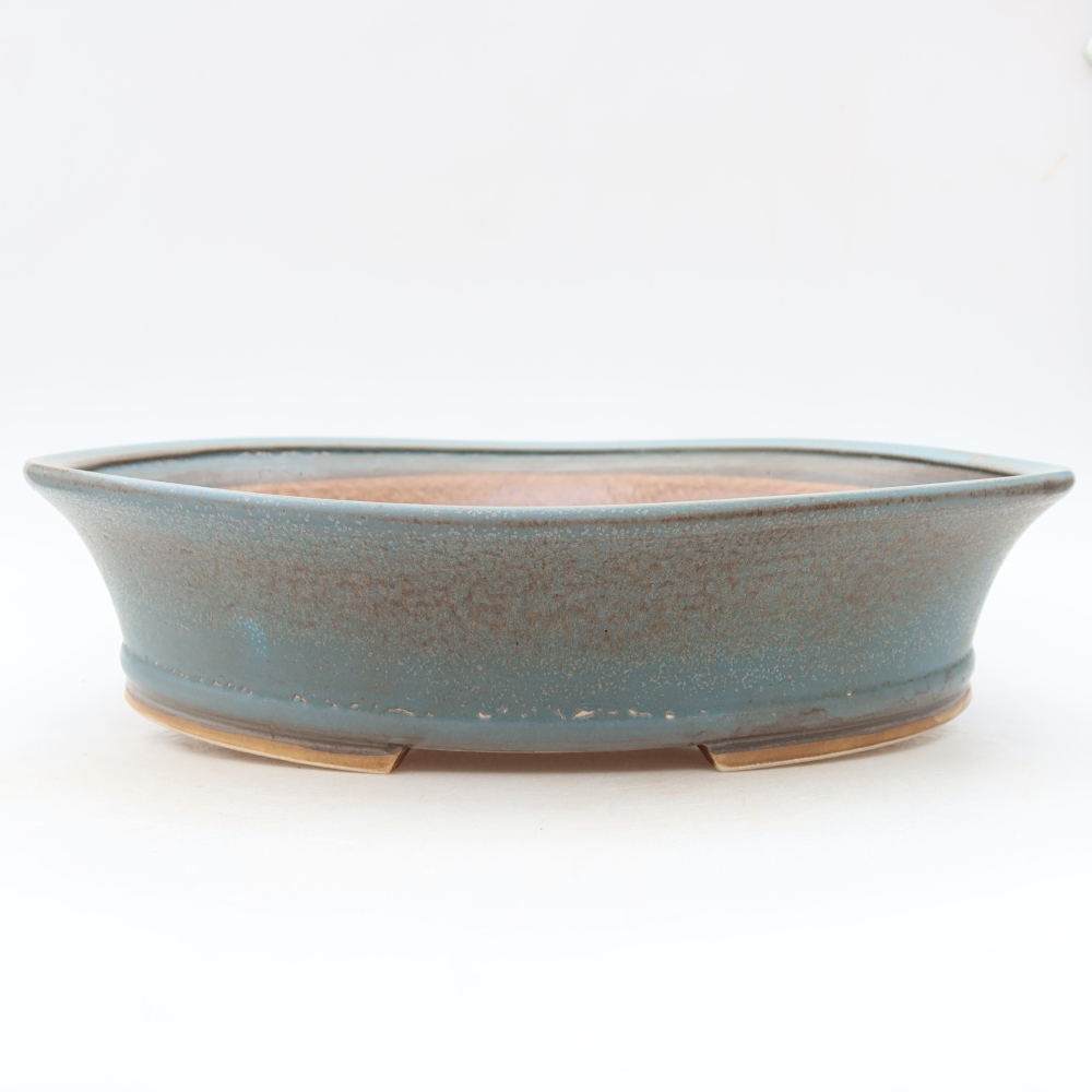 Bol à bonsaï en céramique 26,5 x 24 x 5,5 cm, couleur bleu