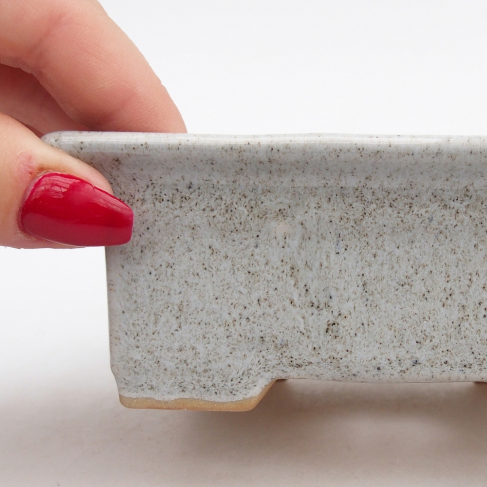 Bol à bonsaï en céramique 11 x 8,5 x 4 cm, gris