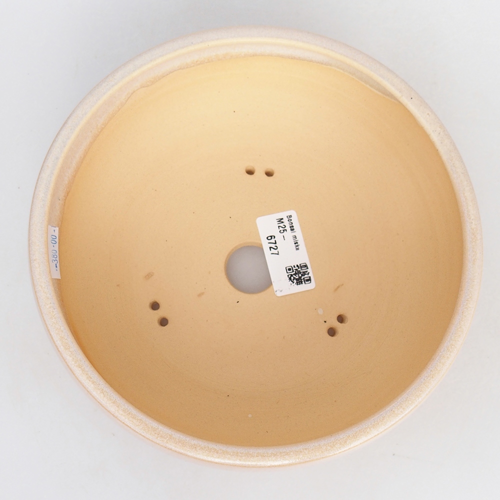 Bol à bonsaï en céramique 18,5 x 18,5 x 7,5 cm, couleur beige