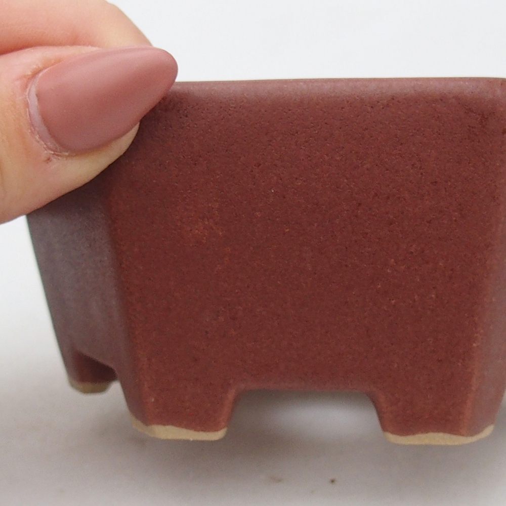 Bol à bonsaï en céramique 10,5 x 9,5 x 5 cm, couleur bordeaux