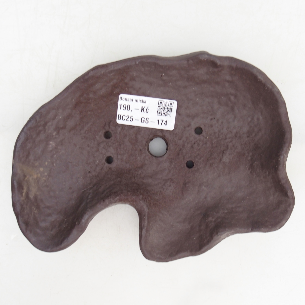 Coquille en céramique 19 x 13,5 x 3,5 cm , couleur marron