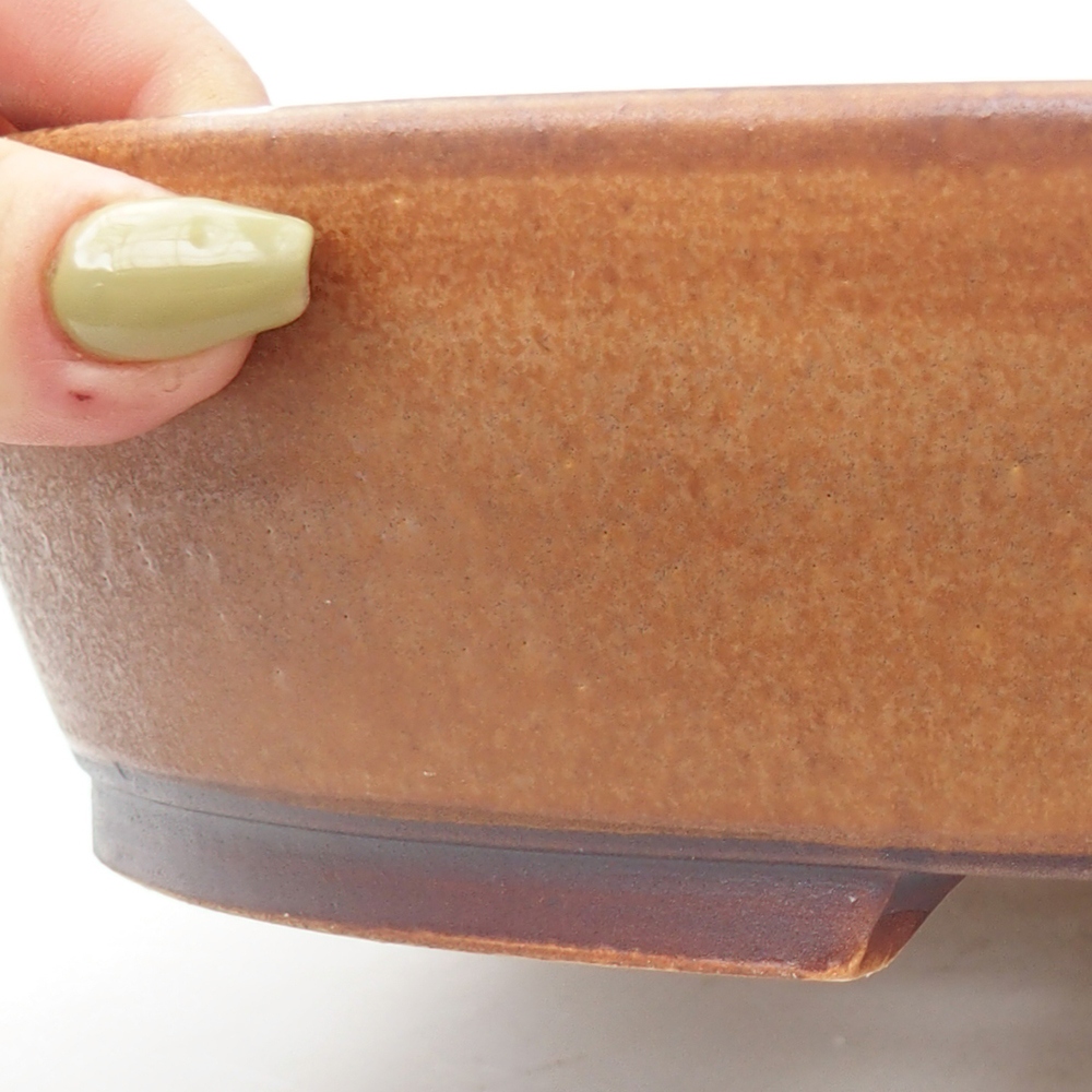 Bol à bonsaï en céramique 24 x 28 x 6 cm, brun