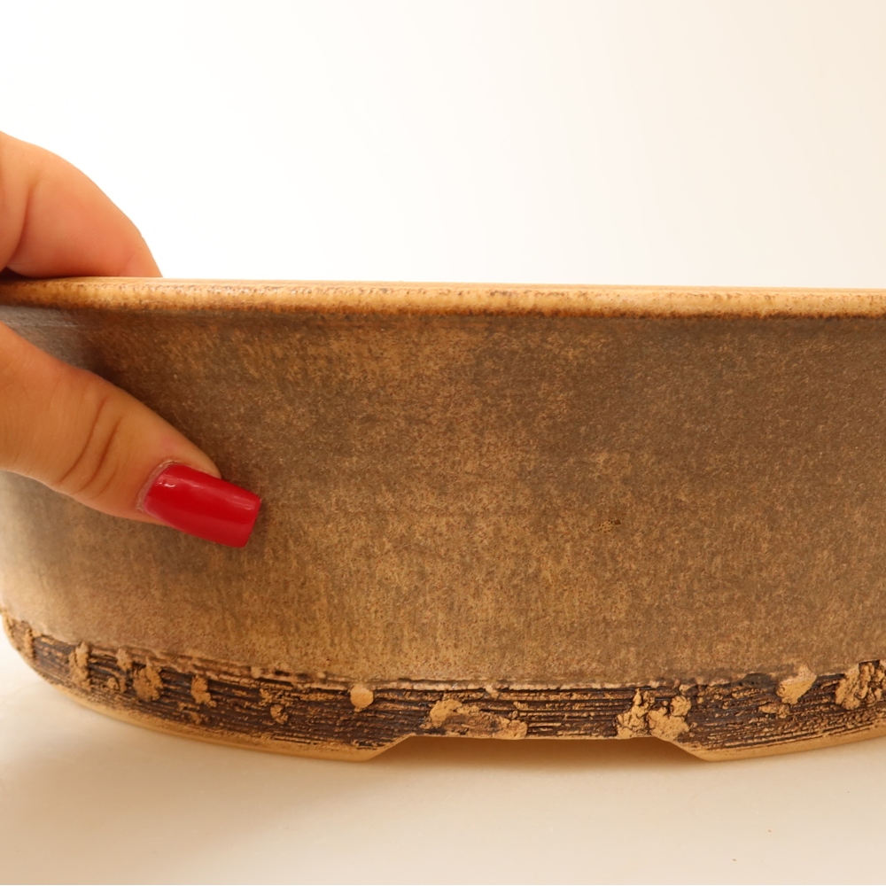 Pot à bonsaï en céramique 33 x 33 x 9 cm, couleur marron - RETRAIT SUR PLACE UNIQUEMENT ou expédition par palette