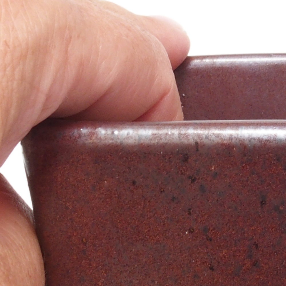 Bol à bonsaï en céramique 8,5 x 8,5 x 11 cm, brun