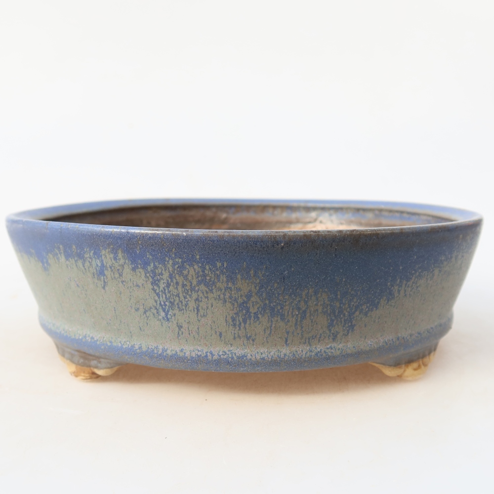 Bol à bonsaï en céramique 18 x 18 x 5 cm, couleur bleu