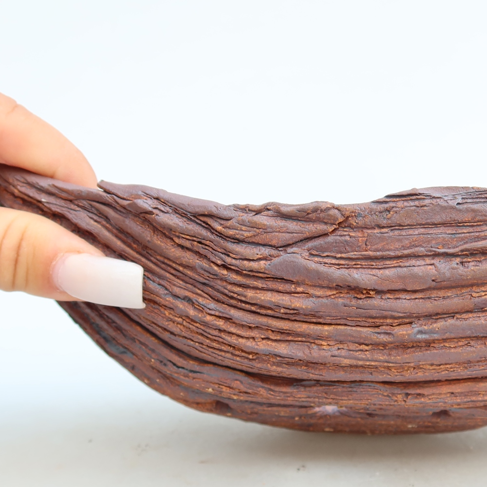 Coquille en céramique  24,5 x 14,5 x 7,5 cm , couleur marron