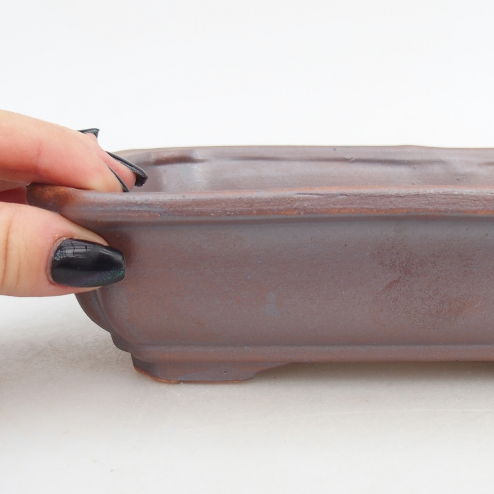 Bol à bonsaï en céramique 18 x 13,5 x 5 cm, couleur métal