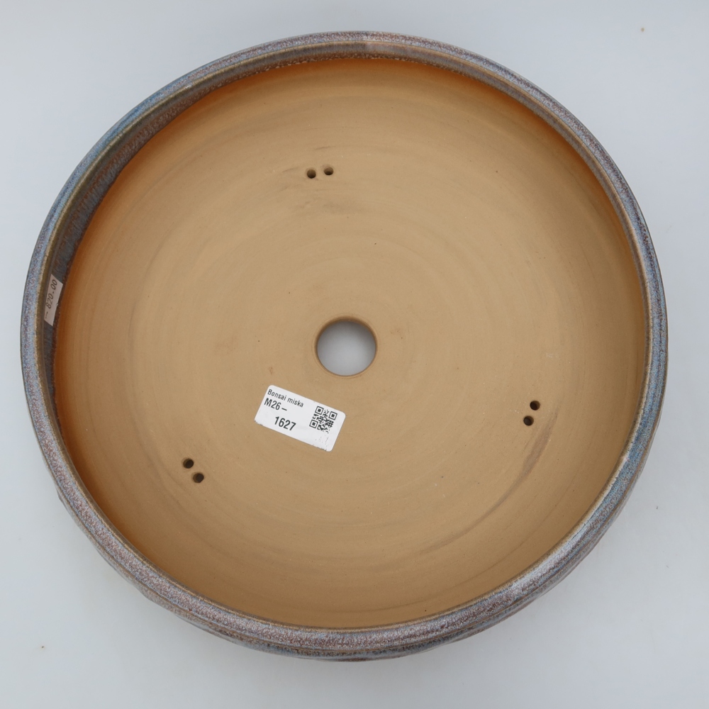 Pot à bonsaï en céramique 27,5 x 27,5 x 7 cm, couleur bleue