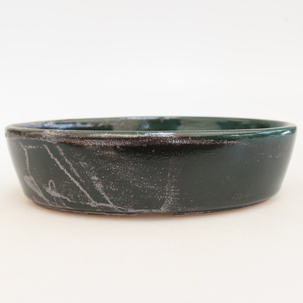 Bol à bonsaï en céramique 16,5 x 11,5 x 4,5 cm, vert