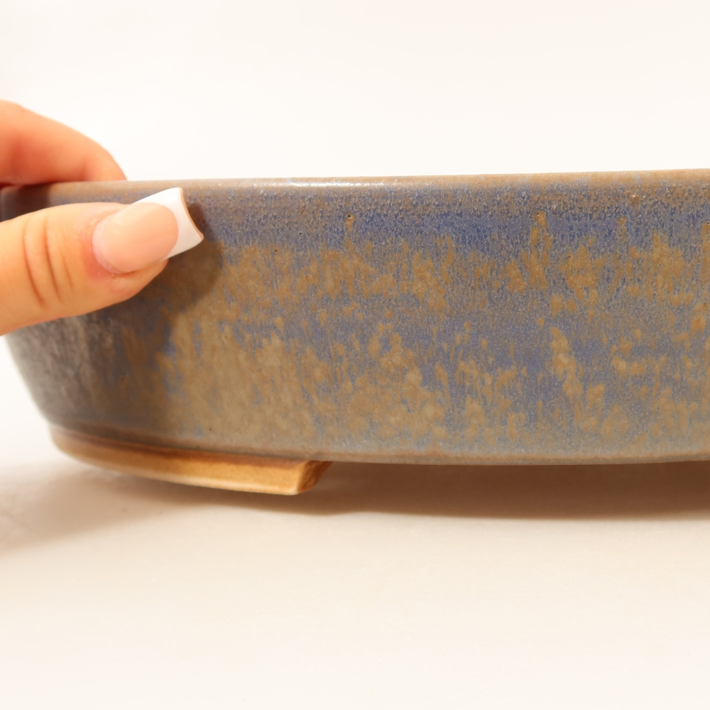 Bol à bonsaï en céramique 31,5 x 27,5 x 6 cm, couleur bleu
