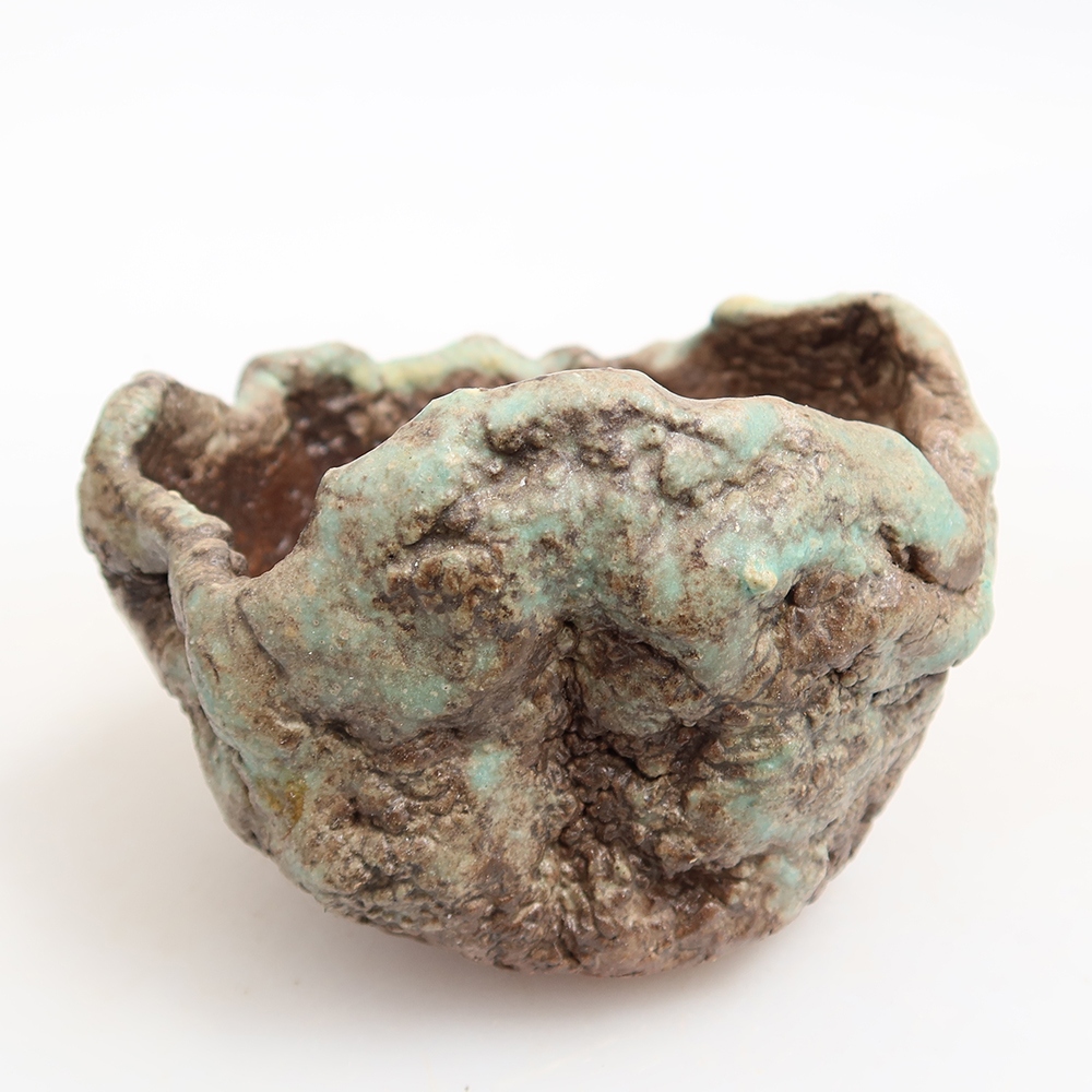 Coquille en céramique 7 x 6 x 6 cm , couleur verte