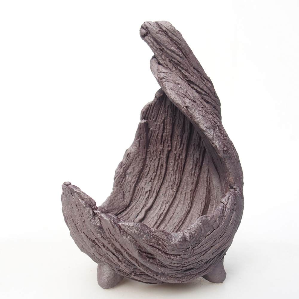 Coquille en céramique 9 x 7,5 x 13 cm , couleur métallique