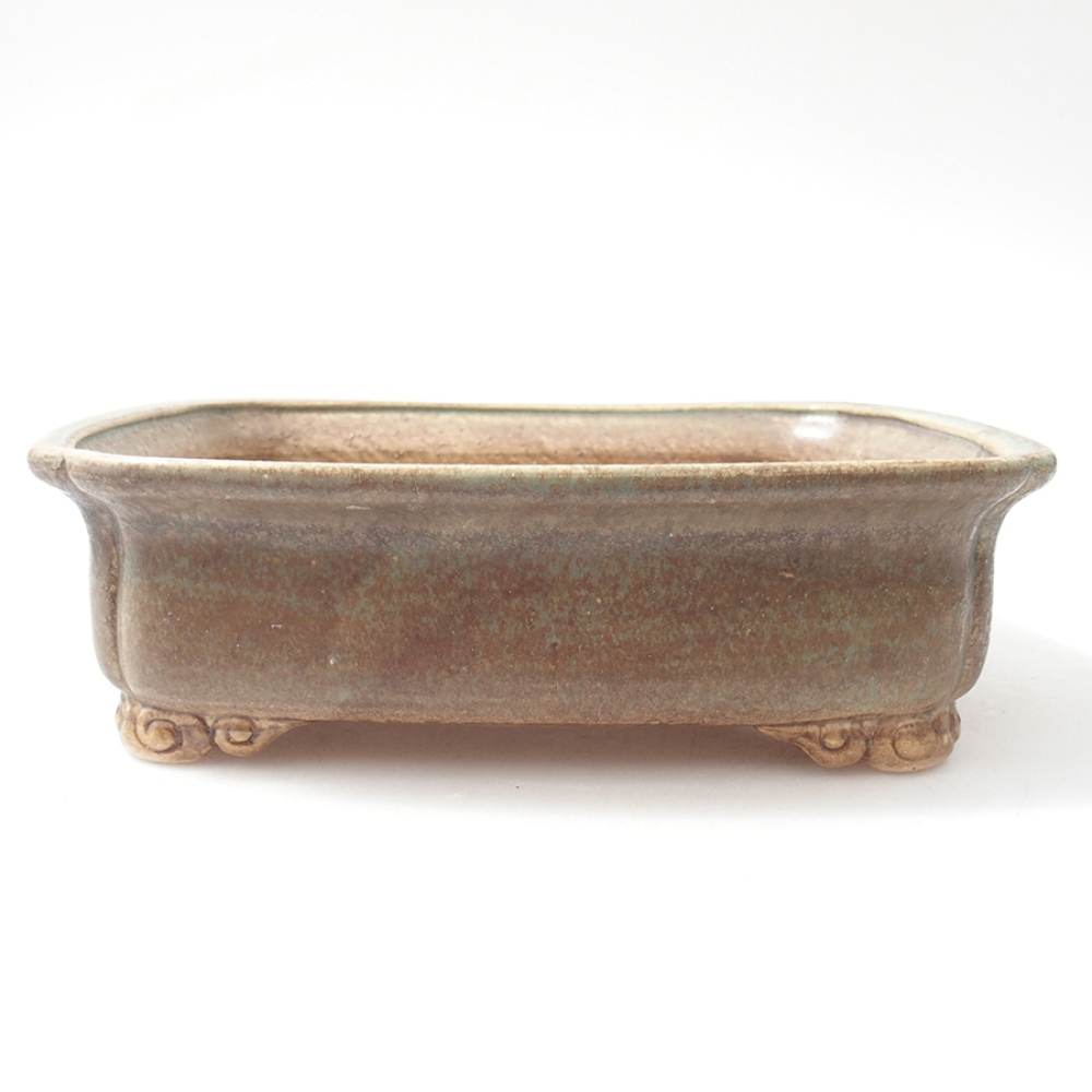 Bol à bonsaï en céramique 19,5 x 16,5 x 6 cm, vert