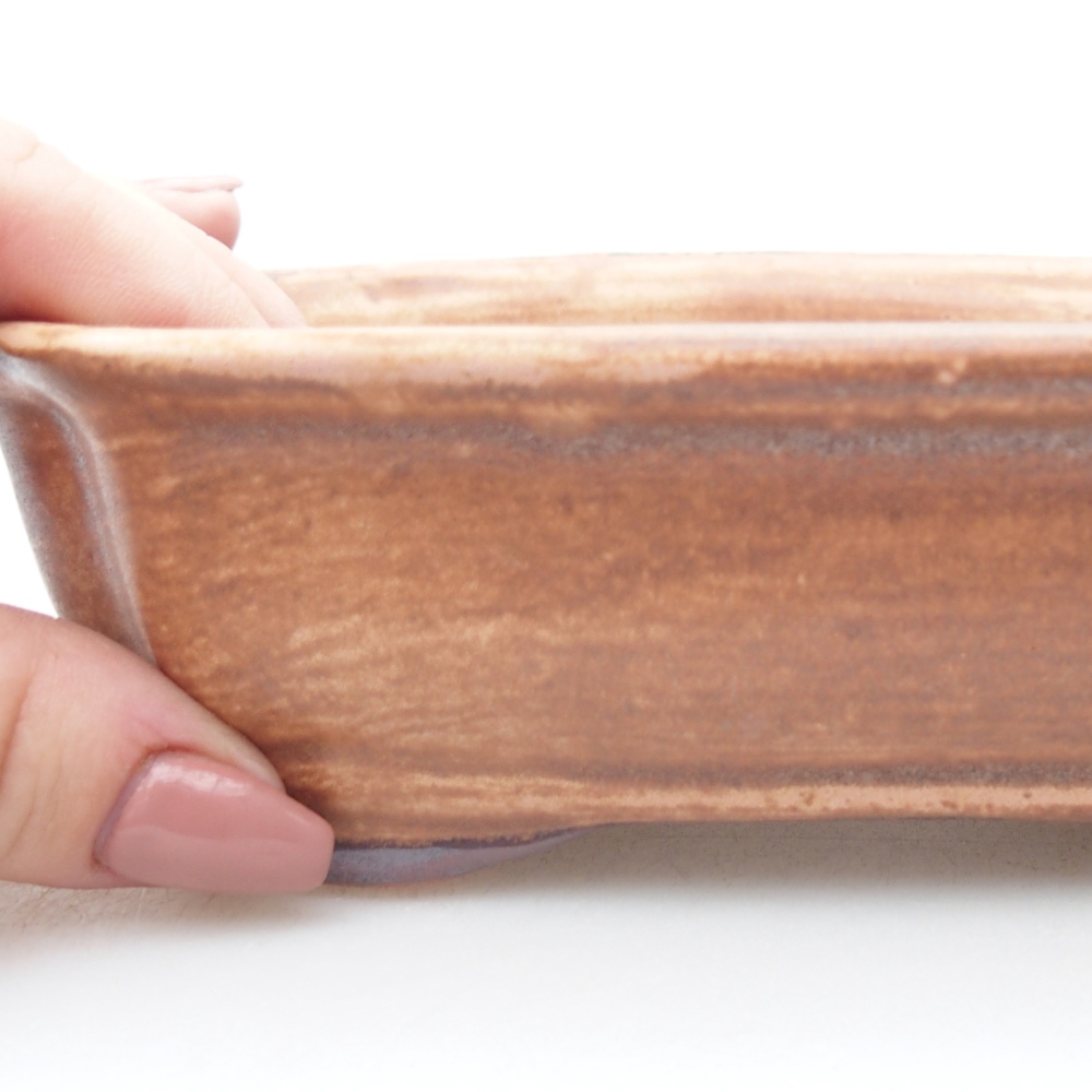 Bol à bonsaï en céramique 15,5 x 12 x 4,5 cm, rose