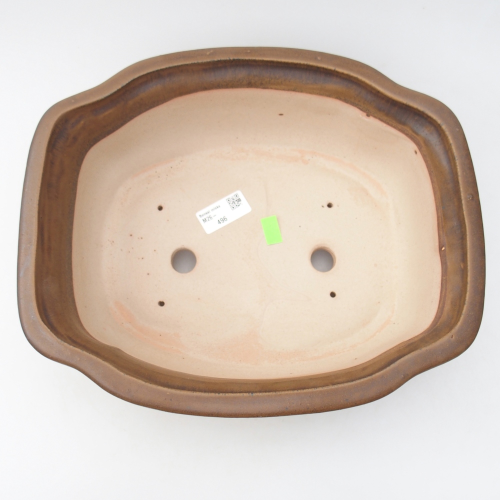 Bol à bonsaï en céramique 30 x 25 x 10 cm, brun