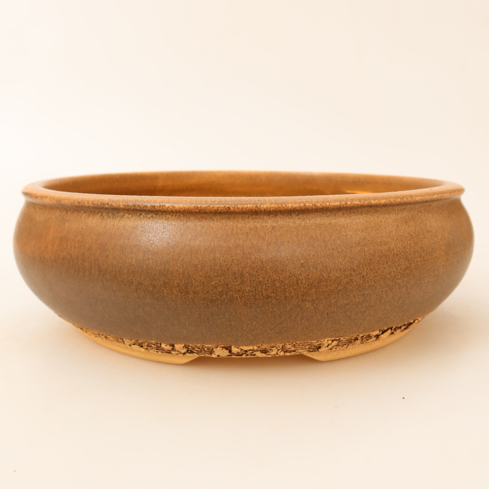 Pot à bonsaï en céramique 24 x 24 x 7,5 cm, couleur marron