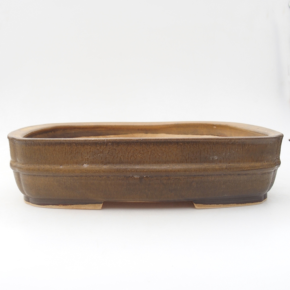 Bol à bonsaï en céramique 29 x 23,5 x 7 cm, brun