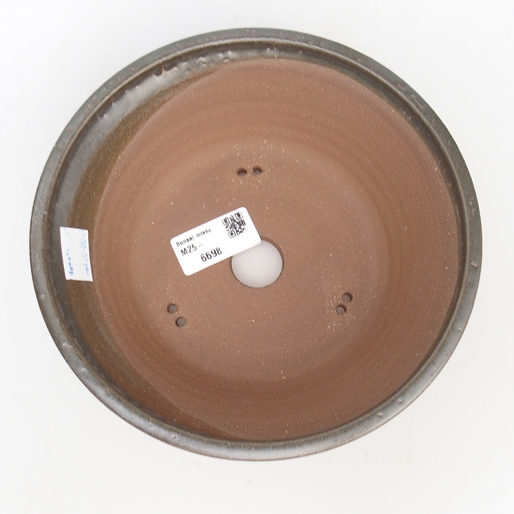 Bol à bonsaï en céramique 19 x 19 x 6,5 cm, couleur métal