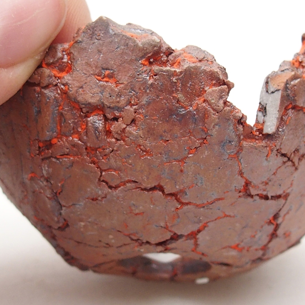 Coquille en céramique 7 x 7 x 4 cm , couleur orange