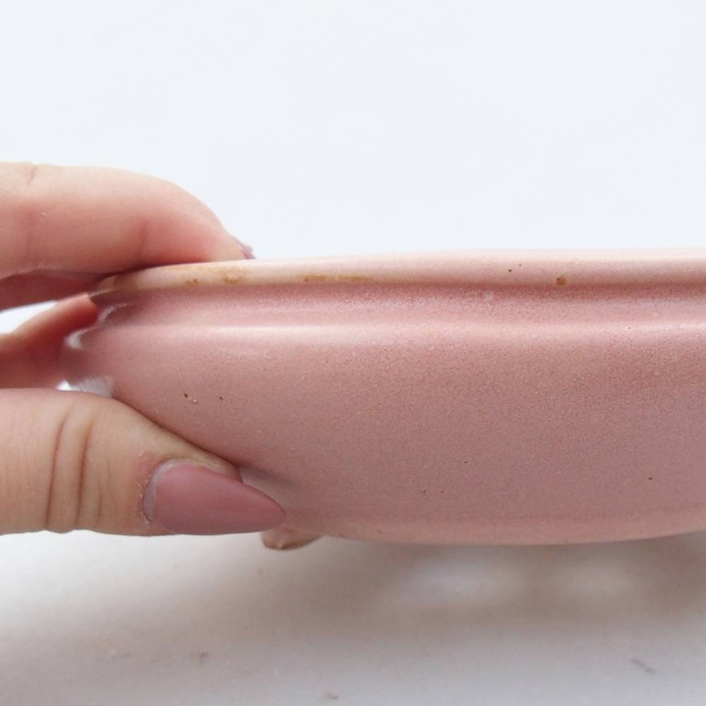 Bol à bonsaï en céramique 15 x 15 x 5 cm, rose